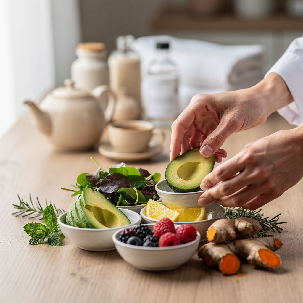 Andrea Lewis, LAc nutrition guidance with fresh healthy foods for holistic healing in Santa Barbara
